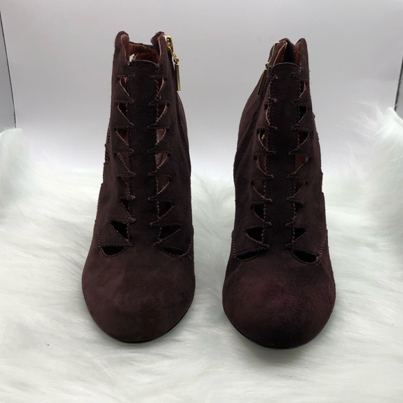 ‼️SALE‼️✨AERIN Zip-Up Suede Booties Eggplant Wmn Sz 7 - Picture 5 of 12